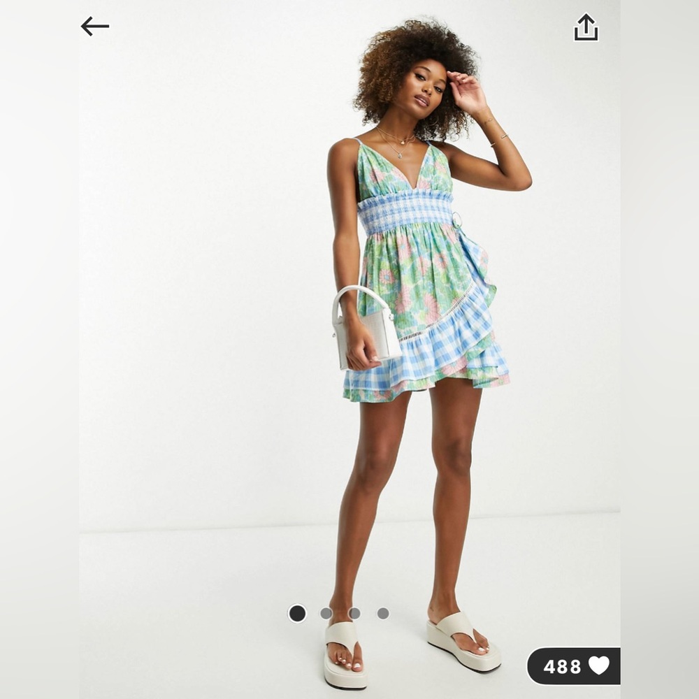 ASOS design shirred waist wrap cami mini dress